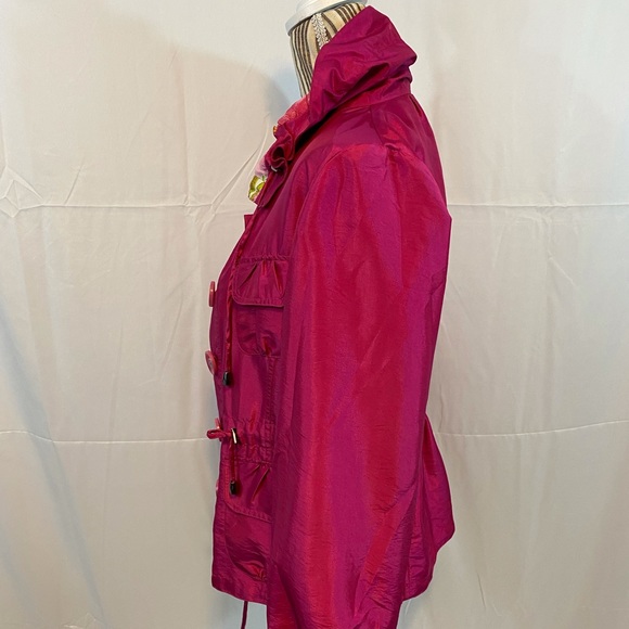 Vintage reversible pink button jacket floral solid - Picture 14 of 15